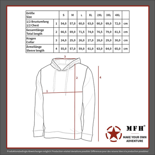 Kapuzen Sweatshirt,340 g/m², schwarz