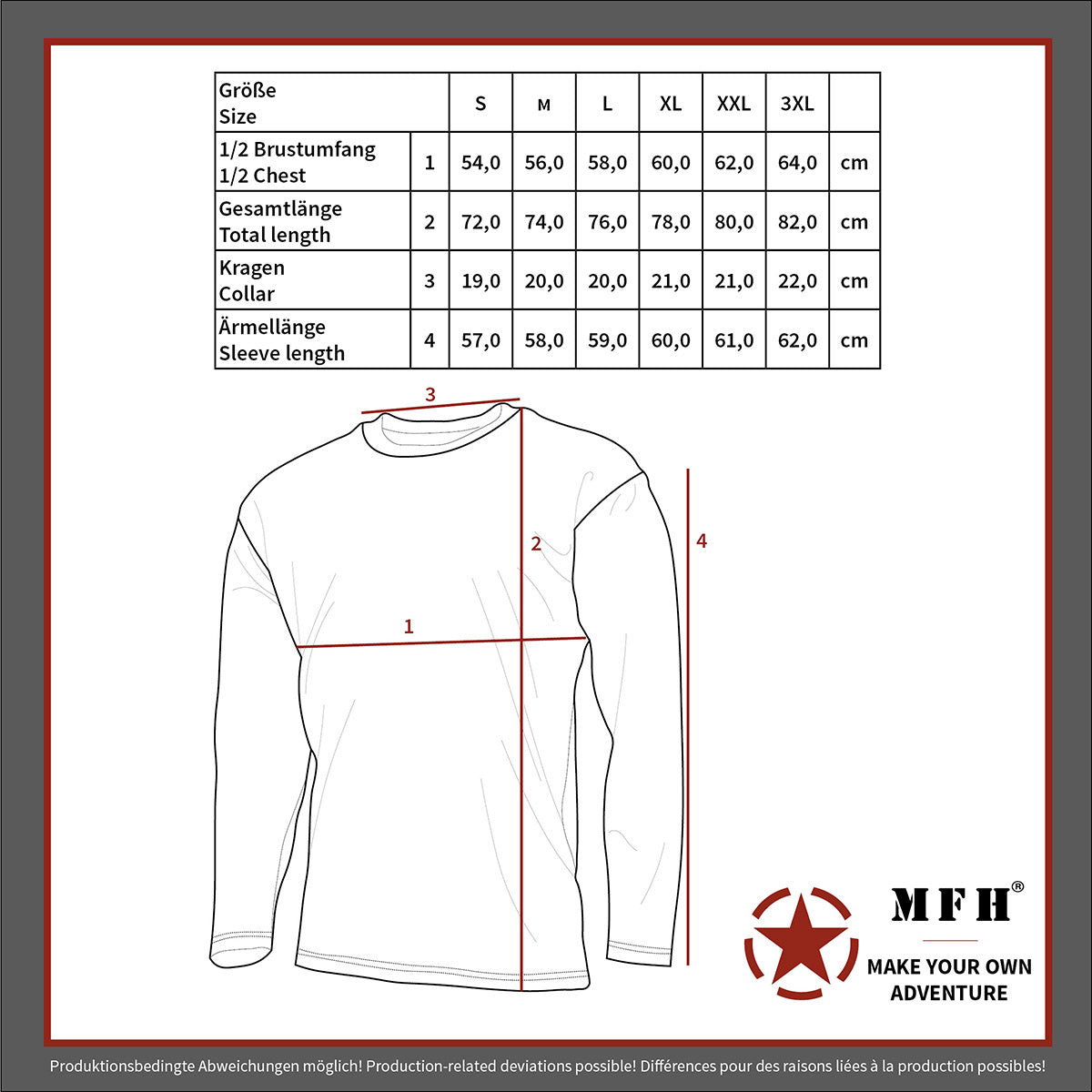 US Shirt, langarm,M 95 CZ tarn, 170 g/m²