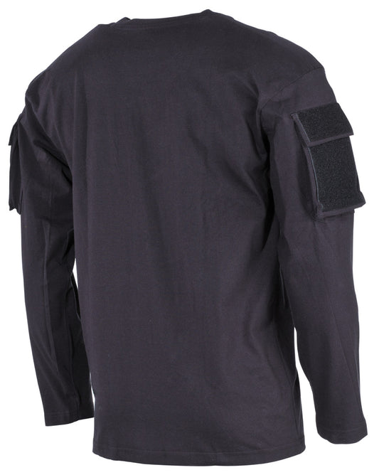 US Shirt, langarm, schwarz,mit Ärmeltaschen