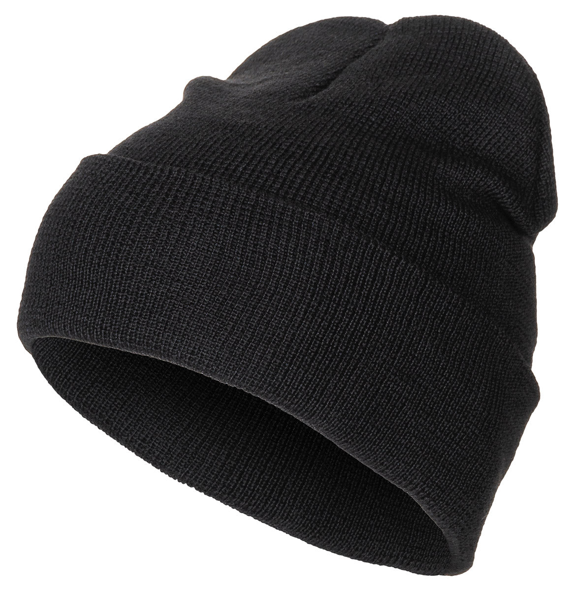 Rollmütze, 100 % Wolle,fein gestrickt, schwarz