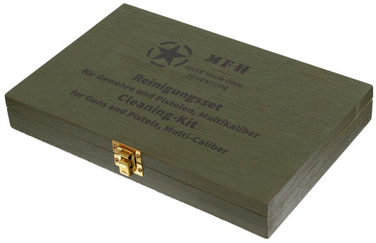Reinigungsset, für Gewehr undPistole, Multikaliber, Holzbox