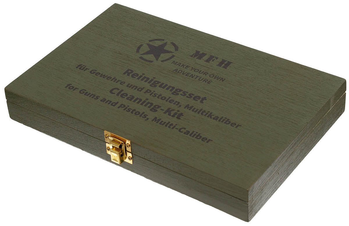 Reinigungsset, für Gewehr undPistole, Multikaliber, Holzbox