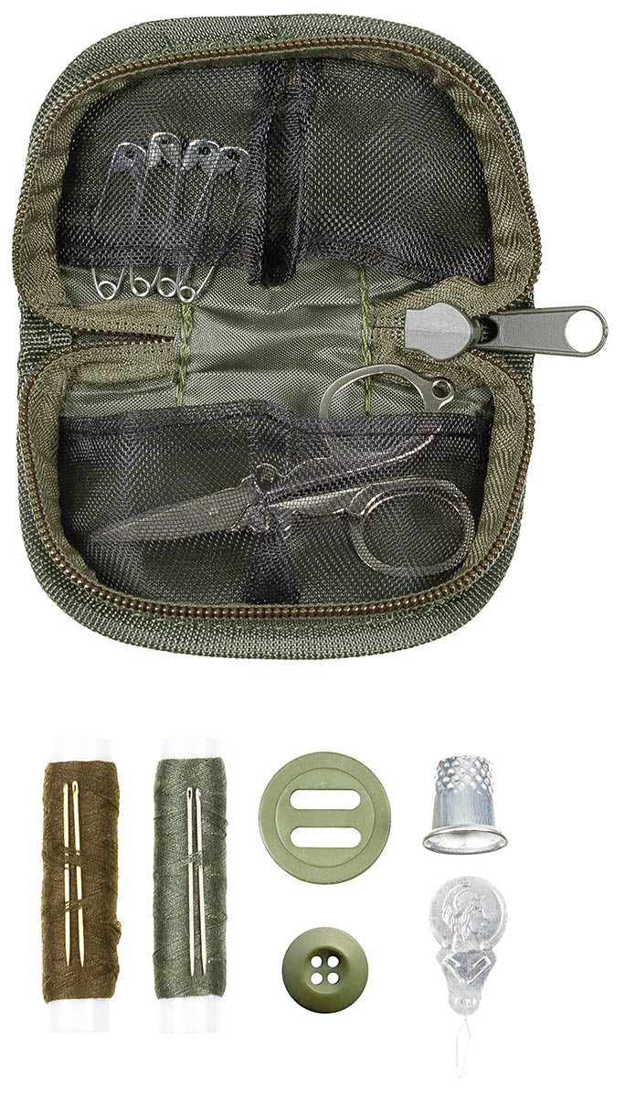 Nähzeug, mit Tasche, oliv