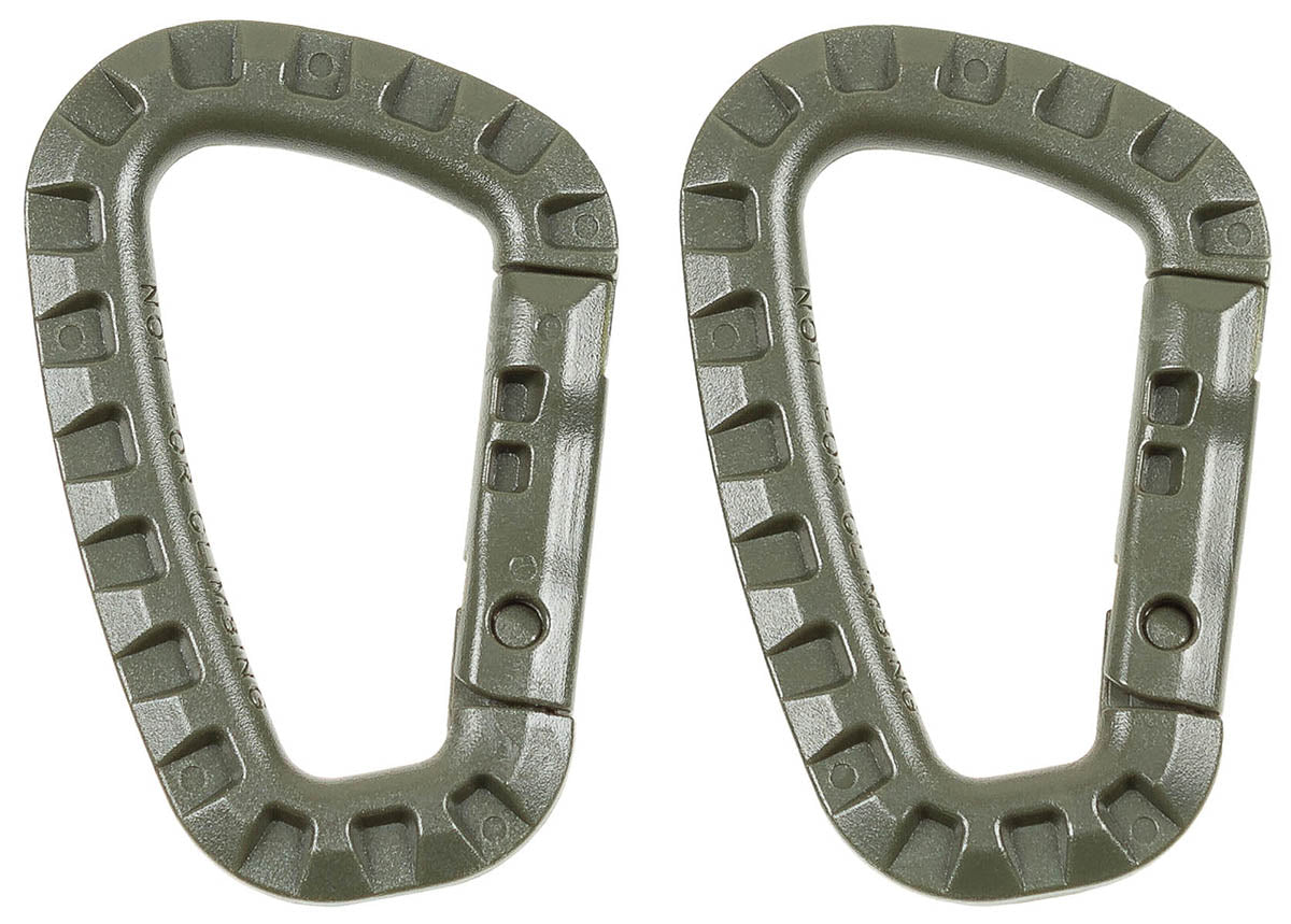 Karabiner, Plastik, oliv,D 7 mm x 8,5 cm, 2er Pack