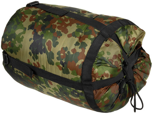 Mumienschlafsack, flecktarn,2-lagige Füllung