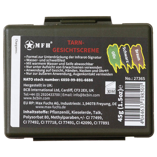 Brit. Tarnschminkset, 3 Farben, mit Spiegel, 45 g