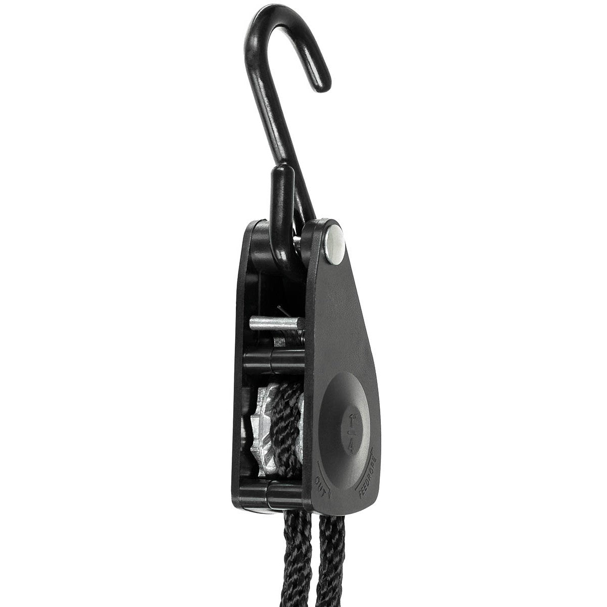 Spannseil, 6 mm, 2 Meter,mit Ratschensicherung, schwarz