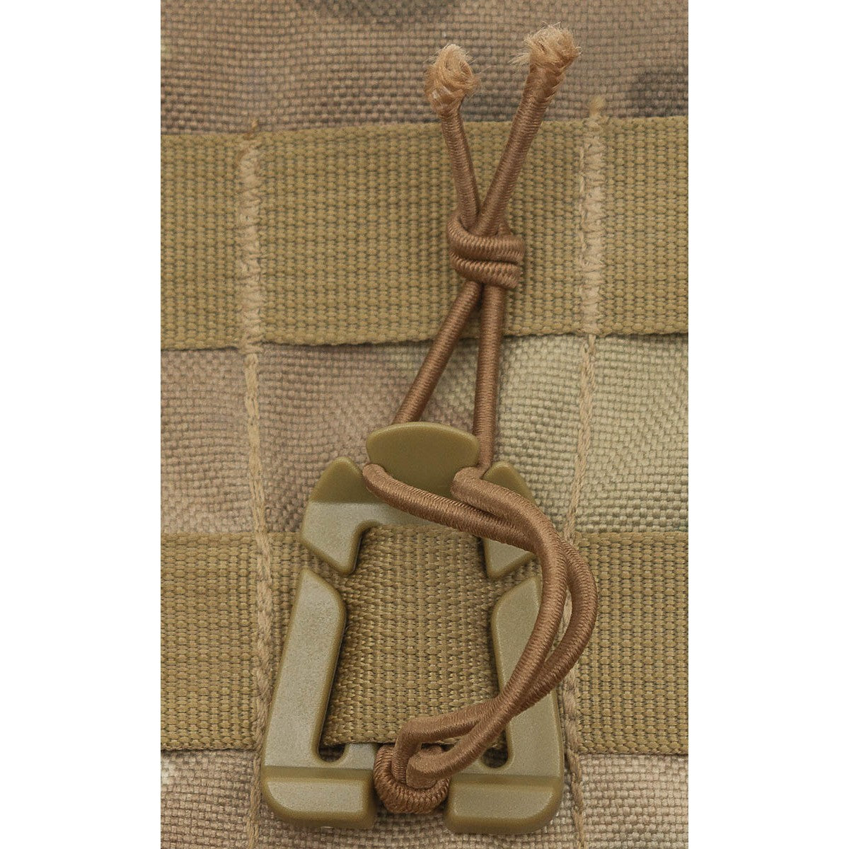 Clip mit Gummiband, "MOLLE",coyote tan, 2er Pack