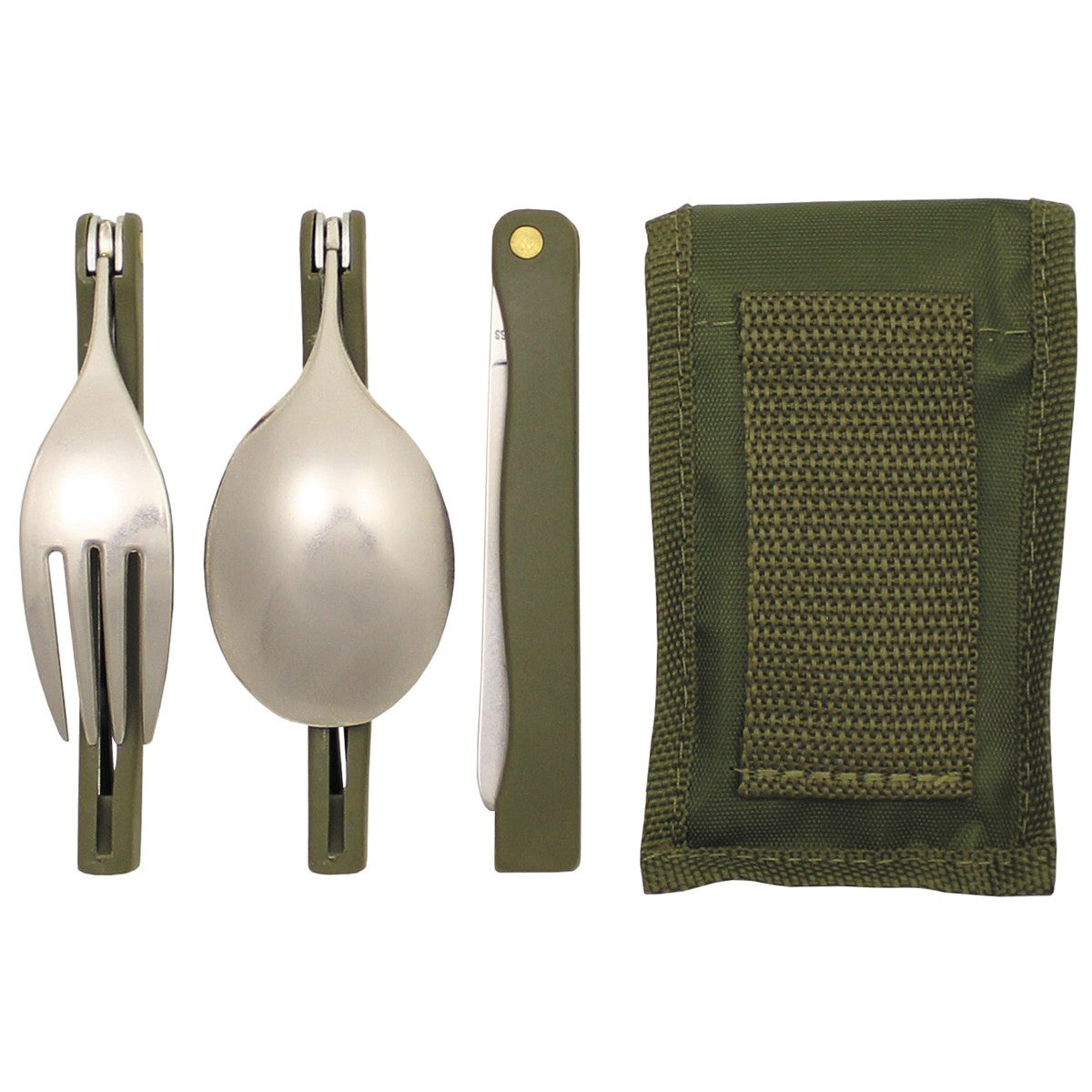 Essbesteck, "Camping",oliv, klappbar
