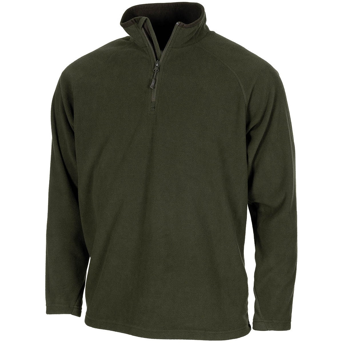Shirt, "Troyer", Microfleece,langarm, oliv, 200 g/m²