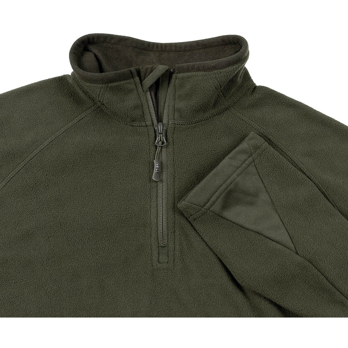 Shirt, "Troyer", Microfleece,langarm, oliv, 200 g/m²