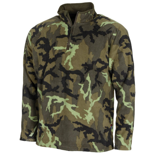 Shirt, "Troyer", Microfleece,langarm, M95 CZ tarn, 200 g/m²