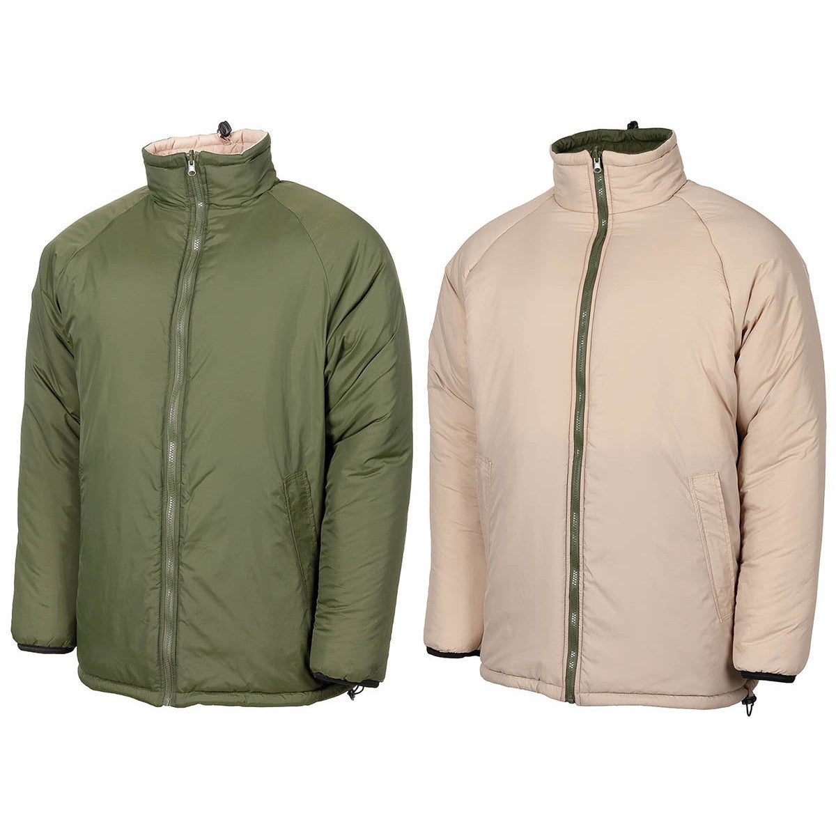 Brit. Thermojacke, wendbar,oliv/khaki, große Größen