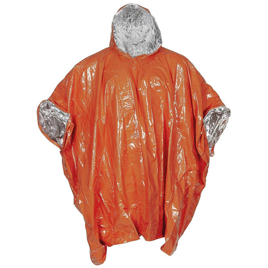 Notfall-Poncho, orange,einseitig alubeschichtet