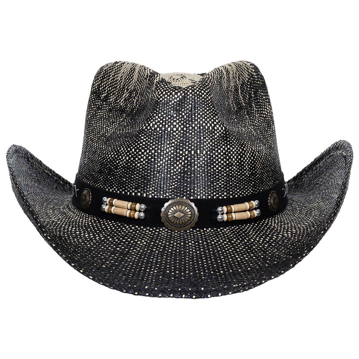Strohhut, "Texas", mit Hutband, schwarz-braun