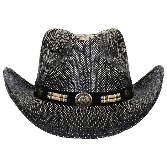 Strohhut, "Texas", mit Hutband, schwarz-braun