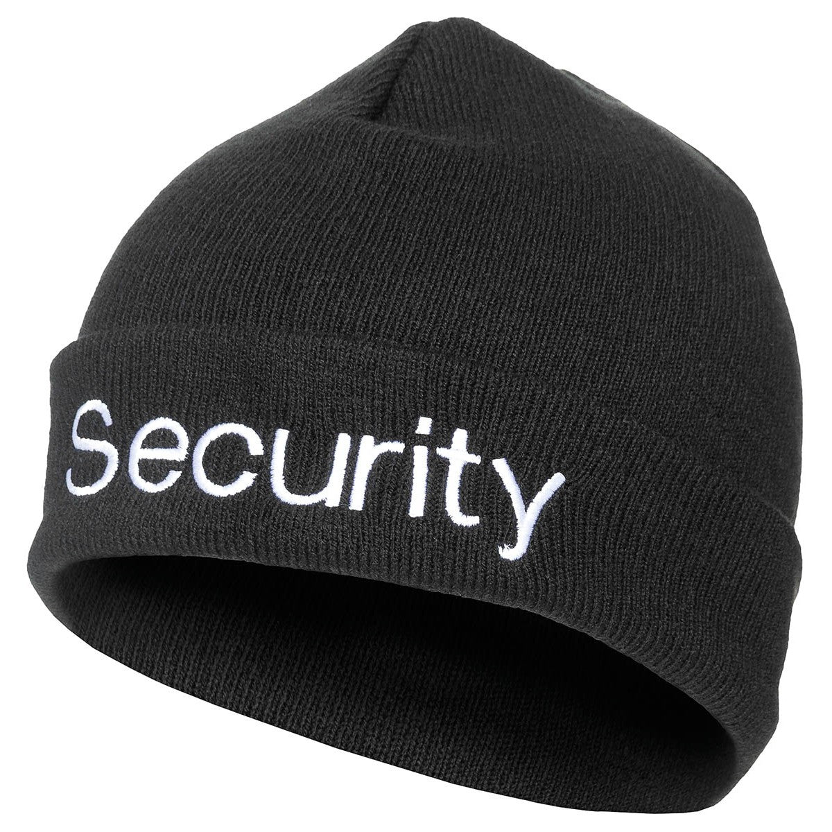 Rollmütze, Polyacryl, schwarz,silber bestickt,"Security"