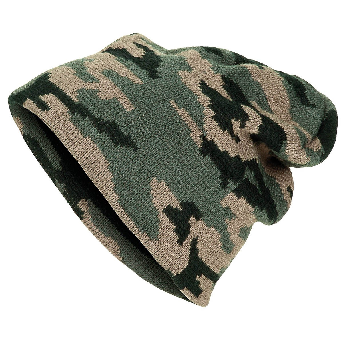 Strickmütze, "Beanie", woodland, fein gestrickt
