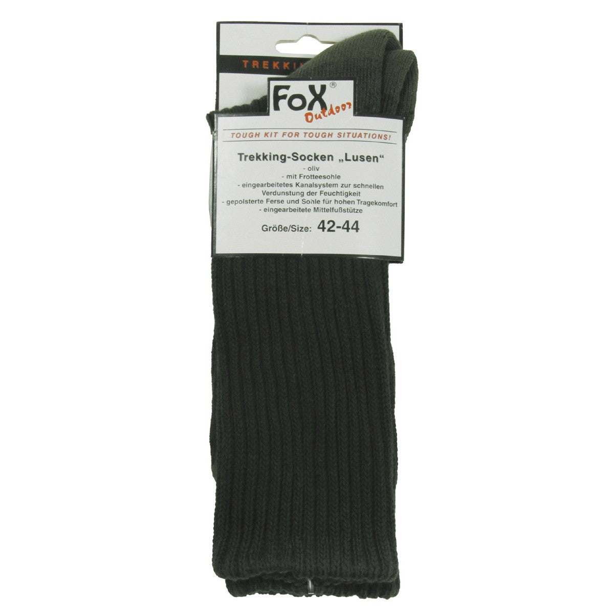 Trekkingsocken, "Lusen",oliv, Frotteesohle