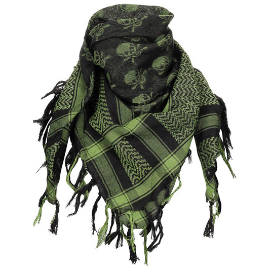 Halstuch, "Shemagh",oliv-schwarz, mit Totenkopf