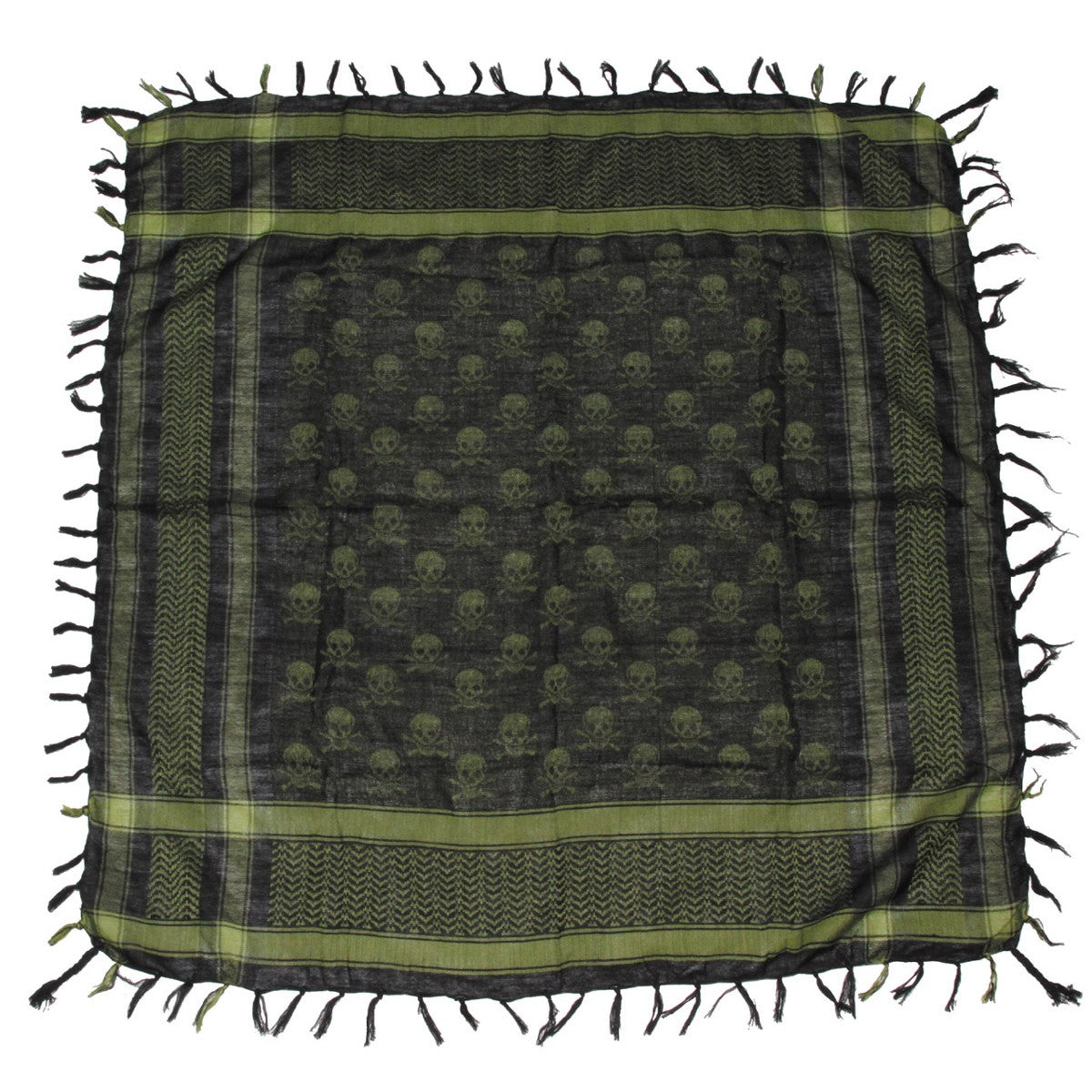 Halstuch, "Shemagh",oliv-schwarz, mit Totenkopf