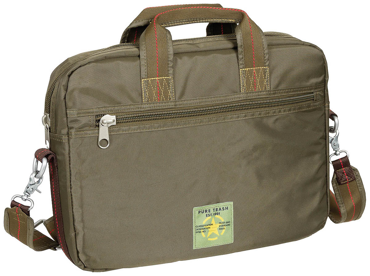 Handtasche, "PT", groß,Karabinerhaken, oliv
