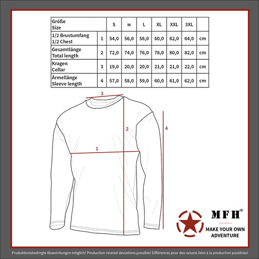US Shirt, langarm,oliv, 170 g/m²