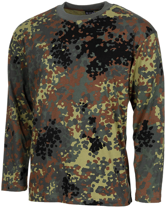 US Shirt, langarm,flecktarn, 170 g/m²