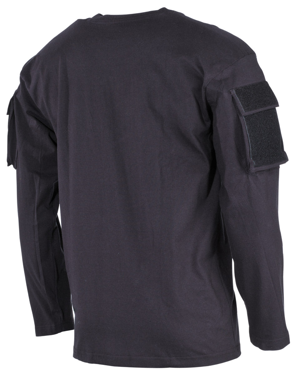 US Shirt, langarm, schwarz,mit Ärmeltaschen