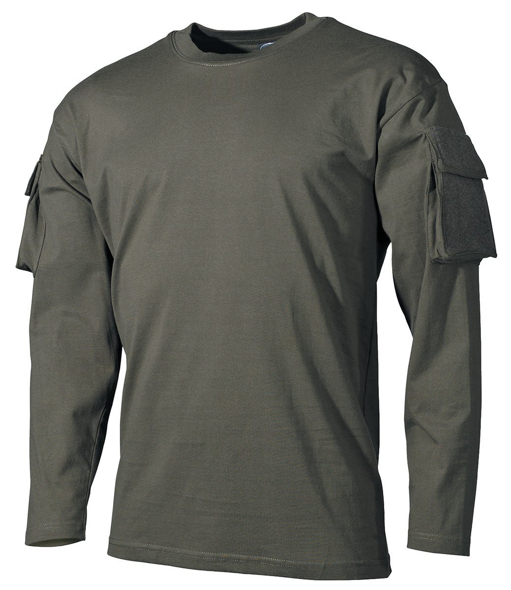 US Shirt, langarm, oliv,mit Ärmeltaschen