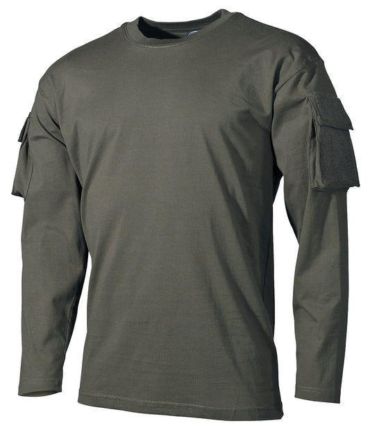 US Shirt, langarm, oliv,mit Ärmeltaschen