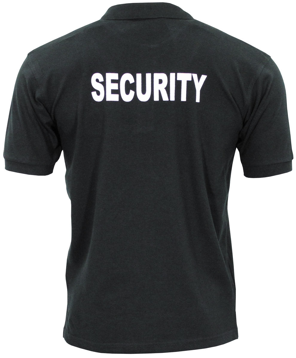 Poloshirt, schwarz,Security, bedruckt