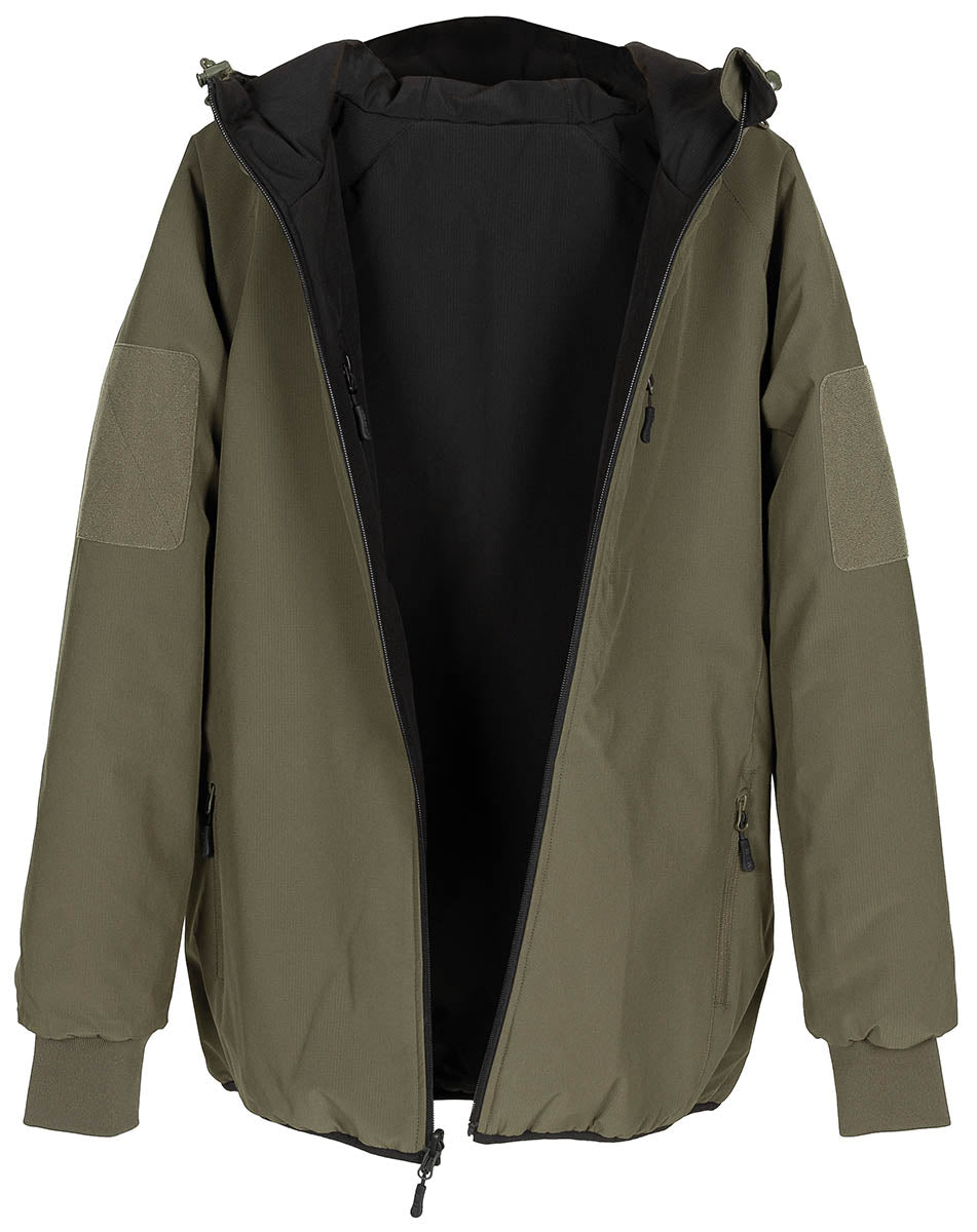 Thermojacke, wendbar,oliv/schwarz