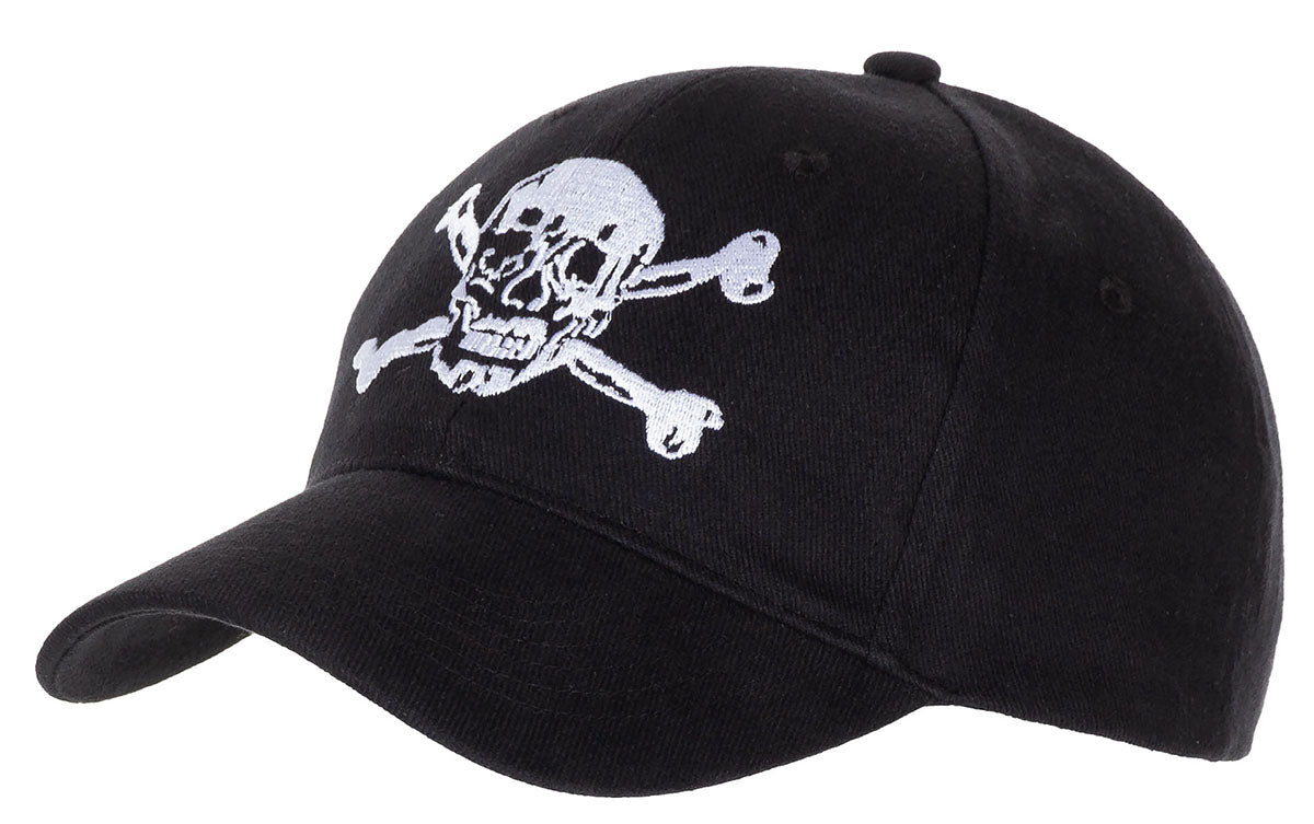 BB Cap, flach, "Totenkopf",schwarz