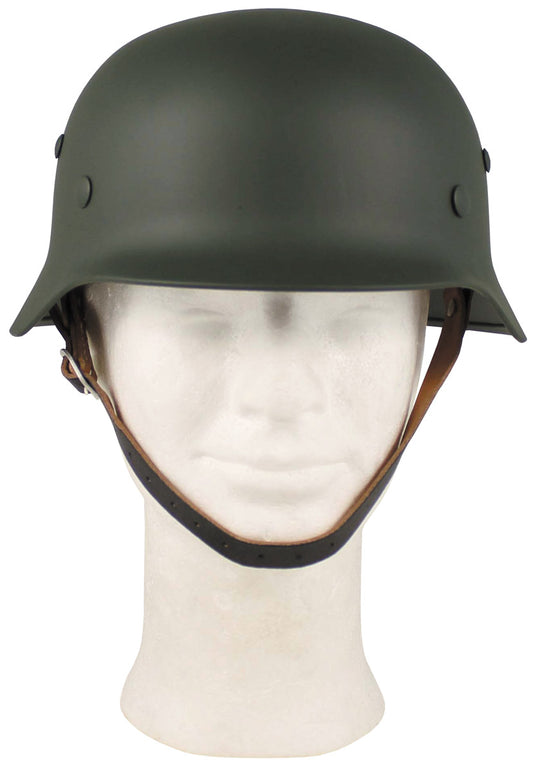 Stahlhelm WW II, oliv,mit Leder-Innenteil