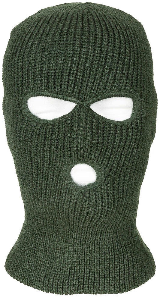 Balaclava, 3-Loch, Polyacryl,oliv