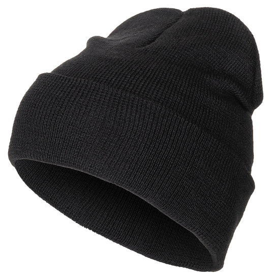 Rollmütze, 100 % Wolle,fein gestrickt, schwarz