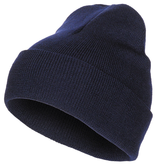 Rollmütze, 100 % Wolle,fein gestrickt, blau