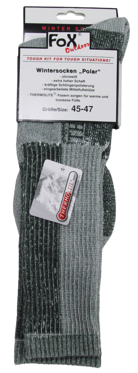 Wintersocken, "Polar",oliv-weiß