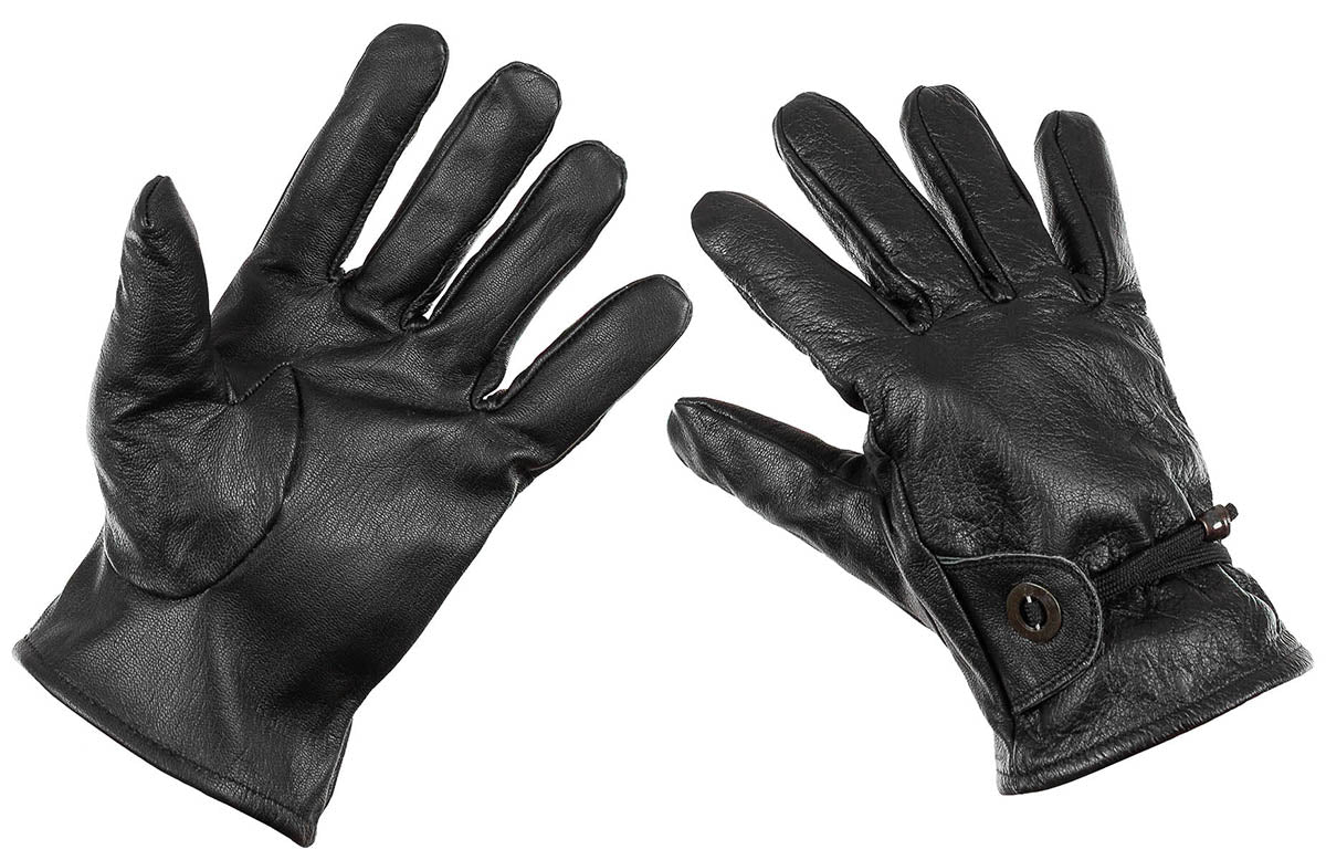 Western-Fingerhandschuhe, Leder, schwarz