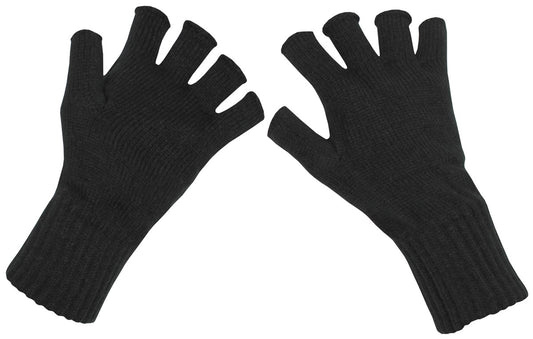 Strick-Handschuhe, schwarz,ohne Finger