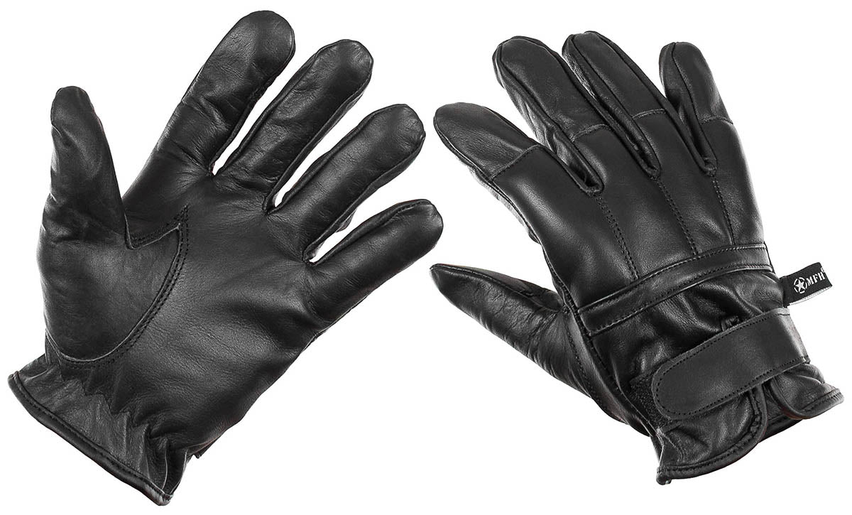 Lederhandschuhe, schwarz, mitQuarzsandfüllung