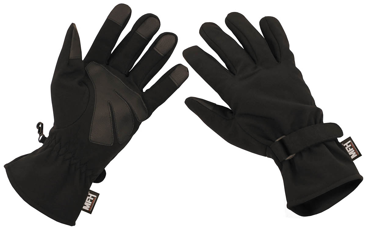 Fingerhandschuhe, Softshell,schwarz