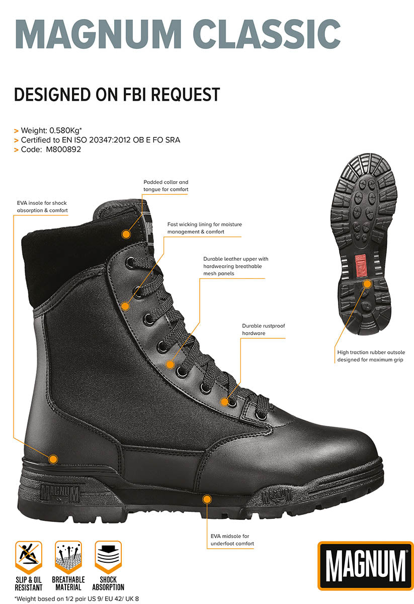 Einsatzstiefel, "MAGNUM",Classic, schwarz