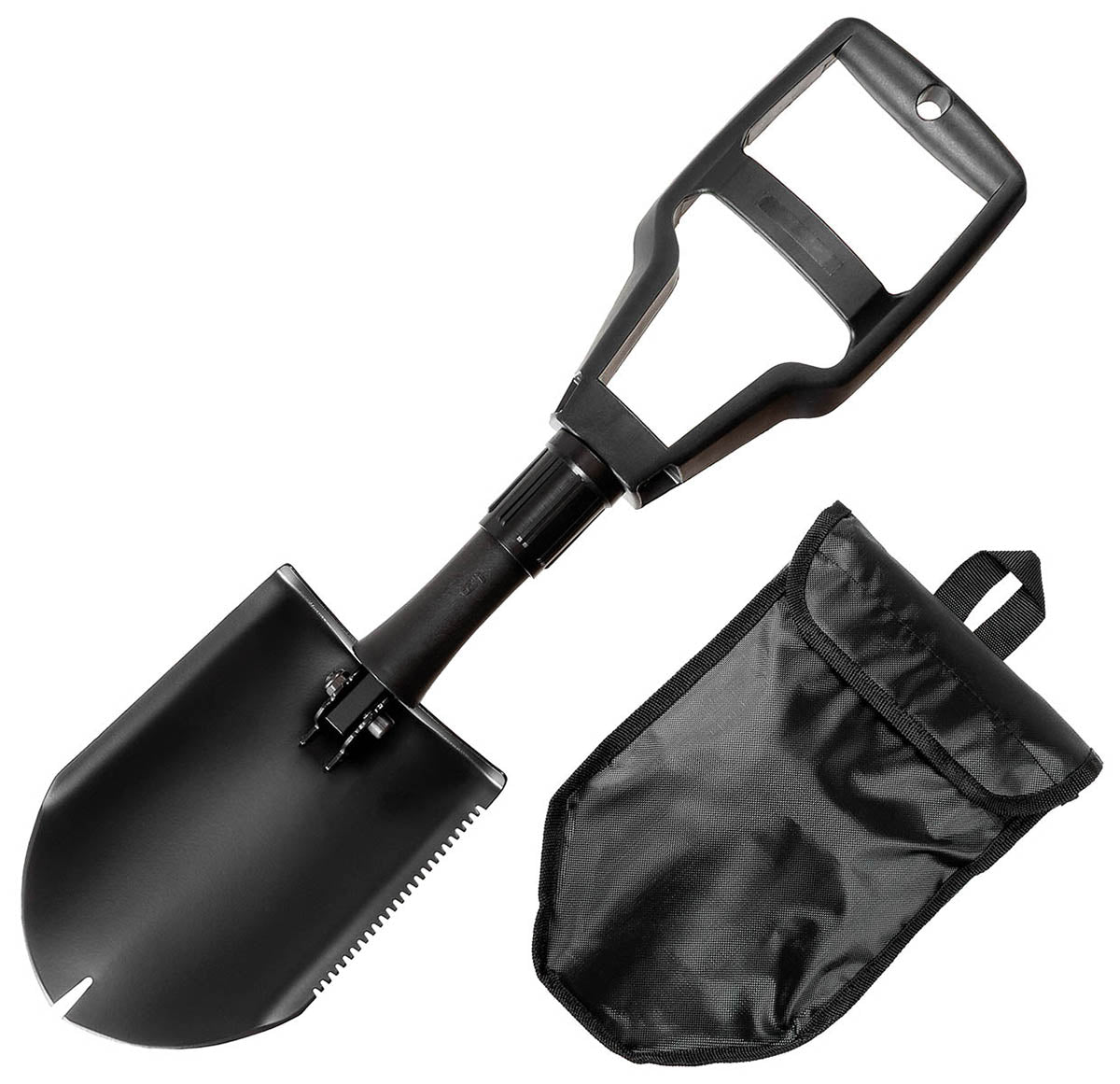 US Klappspaten, Nylongriff,3-teilig, schwarz
