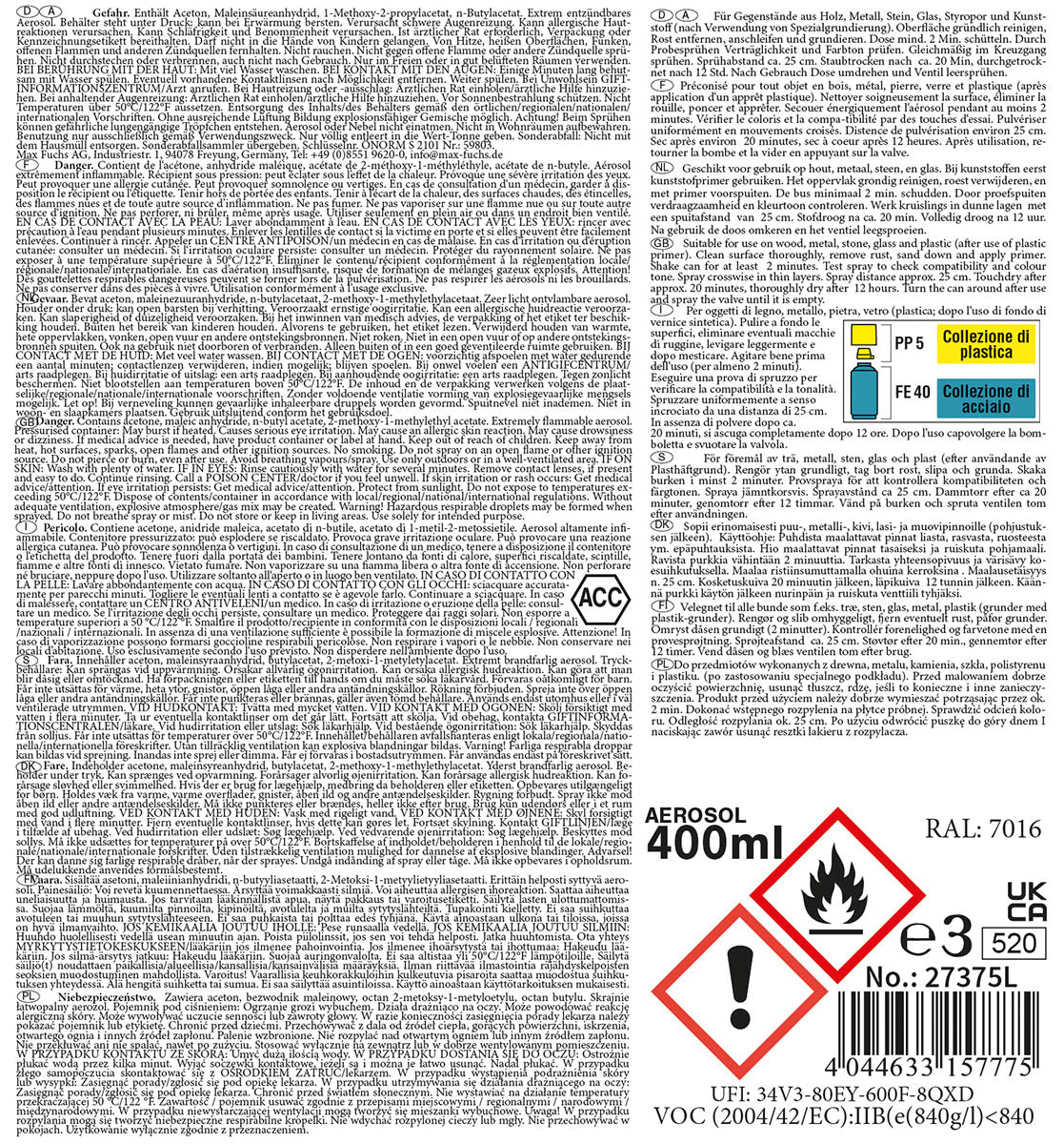 Army Farbspray,WH PANZERGRAU, matt, 400 ml