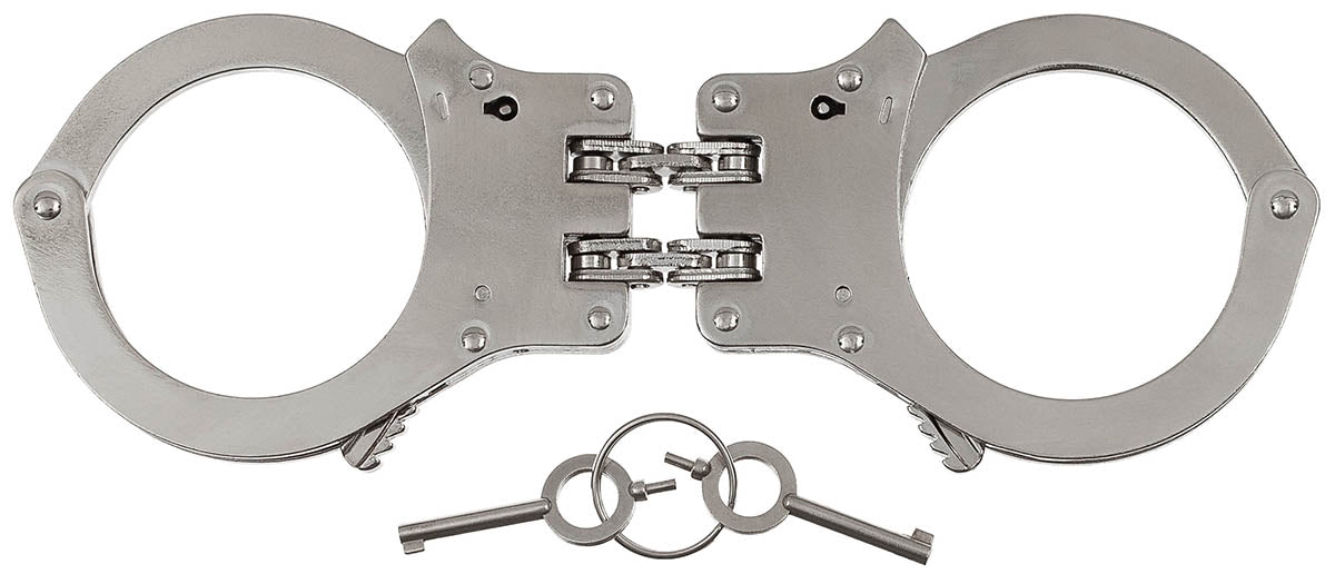 Handschellen, mit Doppelkette,stabile Ausführg., 2 Schlüssel