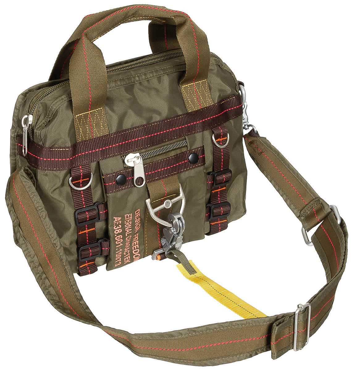 Handtasche, "PT", klein,Karabinerhaken, oliv