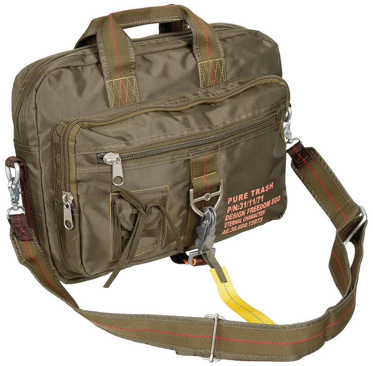 Handtasche, "PT", groß,Karabinerhaken, oliv