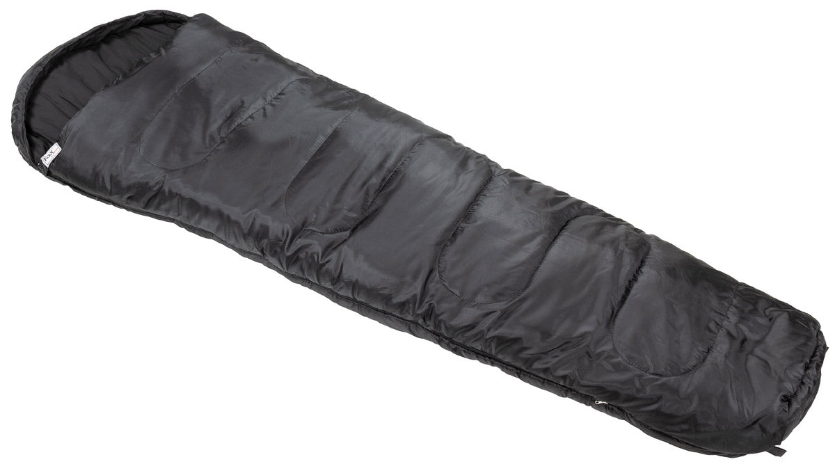 Mumienschlafsack, schwarz,2-lagige Füllung
